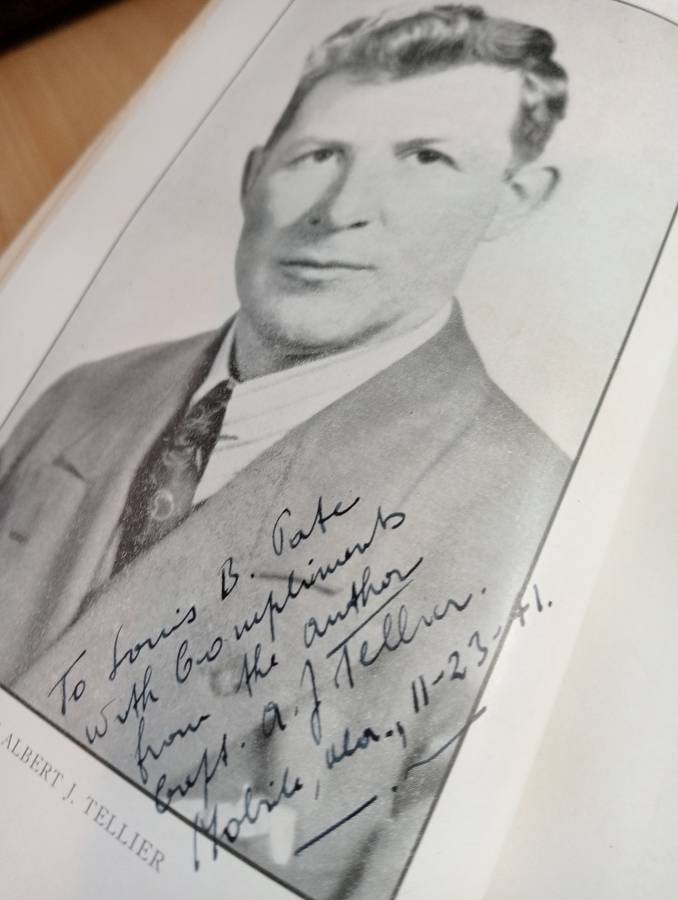 SIGNED BOOKS ON AUCTION TODAY- " RARE BOOK SIGNED BY CAPTAIN A.J.TELLIER 1941 " AFRICANA-READ BELOW