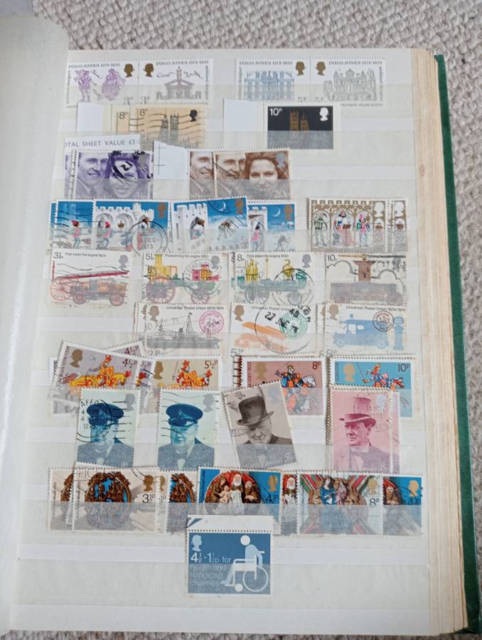 GB-A STONG QEII COLLECTION ON 10 PAGES-GREAT STUDY LOT !!! MANY HIGH VALUE PILED ON EACH OTHER