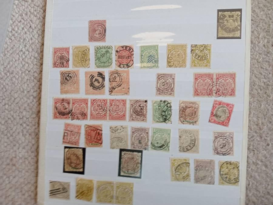 TVL-A VERY SCARCE COLLECTION OF CANCELS ETC ON PAGES INTERESTING LOTS !!! NB SEE BELOW
