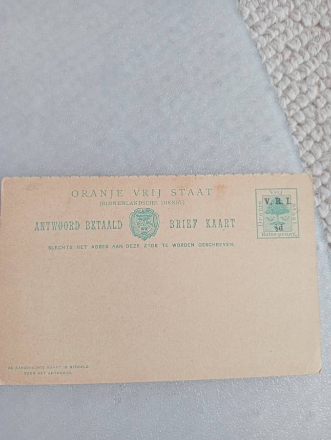 OFS-BRIEF KAART UNUSED " V.R.I. "