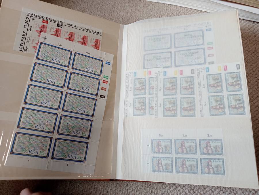 RSA-VERY USEFUL STOCK BOOK WITH MANY FULL SHEETS AND BLOCKS-HIGH VALUE LOT !!