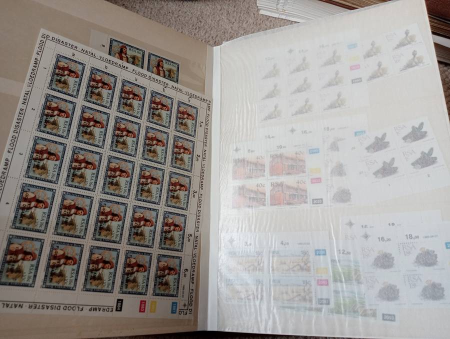 RSA-VERY USEFUL STOCK BOOK WITH MANY FULL SHEETS AND BLOCKS-HIGH VALUE LOT !!