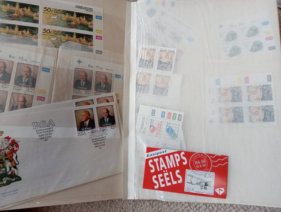 RSA-VERY USEFUL STOCK BOOK WITH MANY FULL SHEETS AND BLOCKS-HIGH VALUE LOT !!