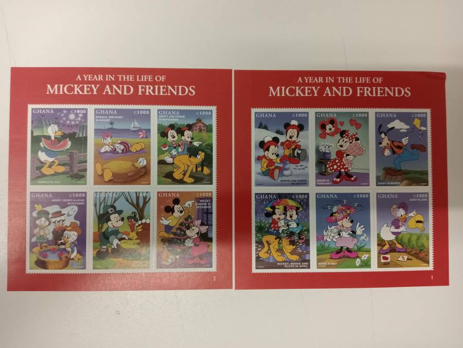 DISNEY-SCARCE, 2 LARGE  SHEETS  ALL POST OFFICE FRESH