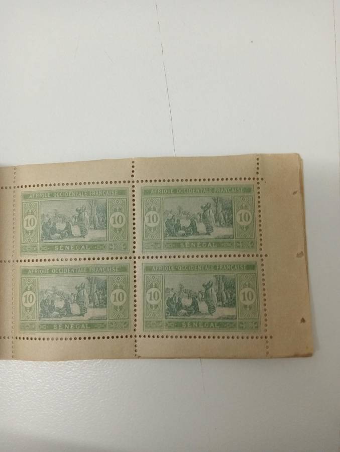 FRENCH SENEGAL -VERY SELDOM SEEN EARLY BOOKLET ALL INTACT !! INTERLEAVING WITH 5 COMPLETE PANES