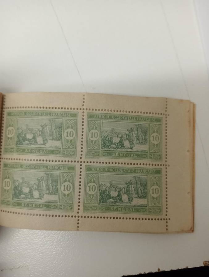 FRENCH SENEGAL -VERY SELDOM SEEN EARLY BOOKLET ALL INTACT !! INTERLEAVING WITH 5 COMPLETE PANES
