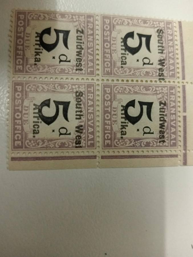 TVL- POSTAGE DUE CORNER BLOCK WITH PRINTER MARK AND " 1 FOR t CUT SHORT " !!-SUPERB MINT LIGHT H.R.