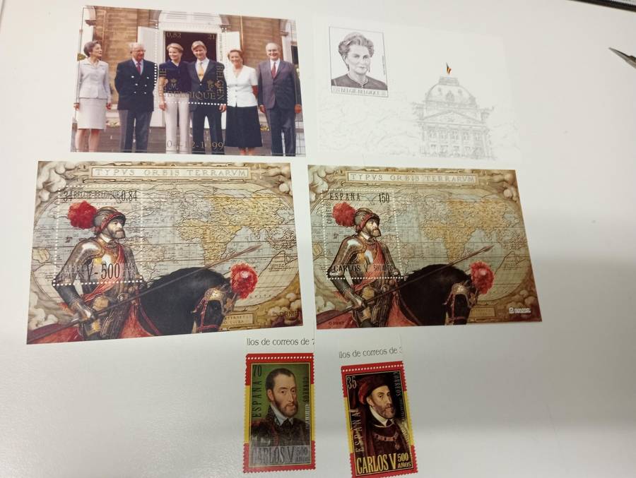 BELGIUM AND SPAIN commem. mini sheets and stamps.