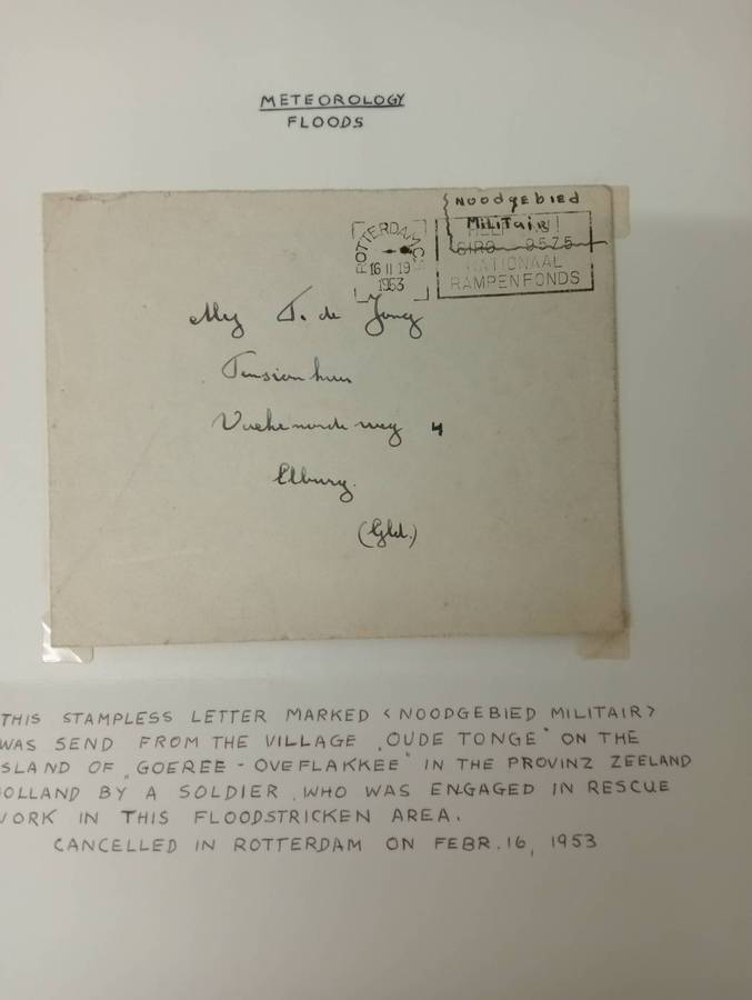 NETHERLANDS-VERY SCARCE " FLOOD COVER " WRITTEN UP