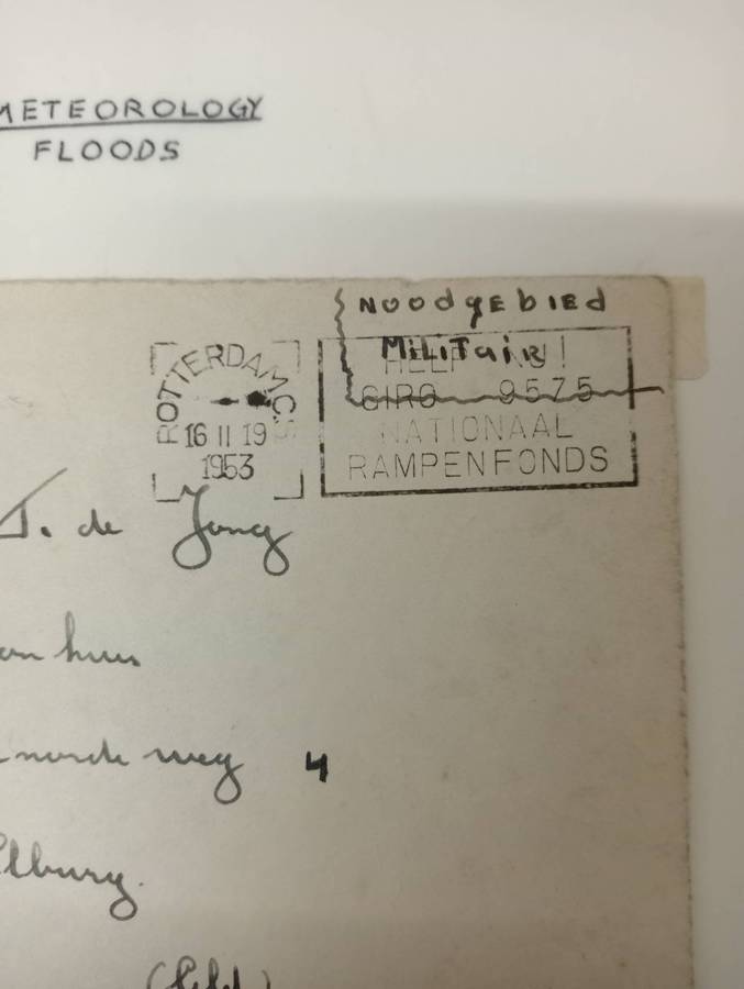 NETHERLANDS-VERY SCARCE " FLOOD COVER " WRITTEN UP