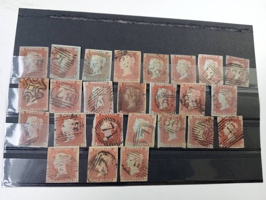 GB-VERY SCARCE QV  1d IMPERFS-MANY VFU,SHADES AND MORE... VERY HIGH CALOLOGUE VALUE !!!