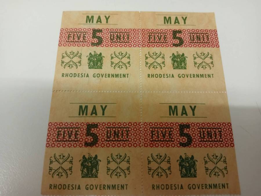 RHODESIA-SCARCE COUPONS UNUSED-SOME WRITING on the back of one