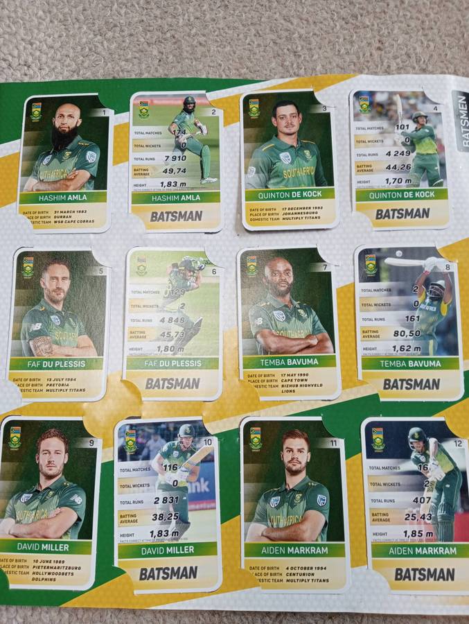 2019 CRICKET  COMPLETE COLLECTORS CARDS 60 CARDS IN BOOKLET