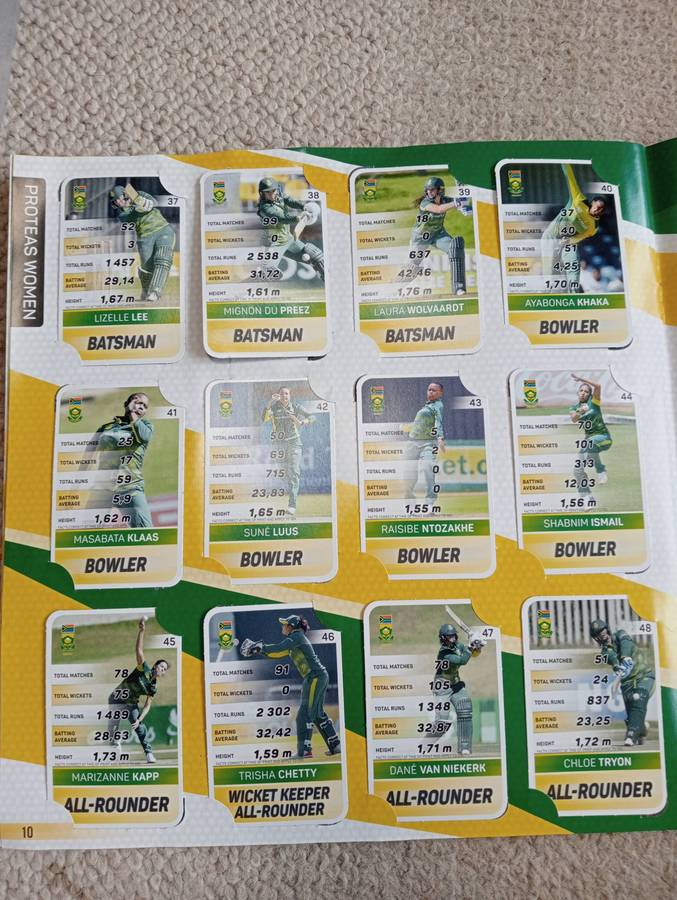 2019 CRICKET  COMPLETE COLLECTORS CARDS 60 CARDS IN BOOKLET