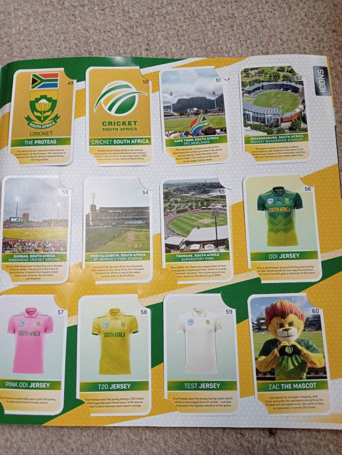 2019 CRICKET  COMPLETE COLLECTORS CARDS 60 CARDS IN BOOKLET