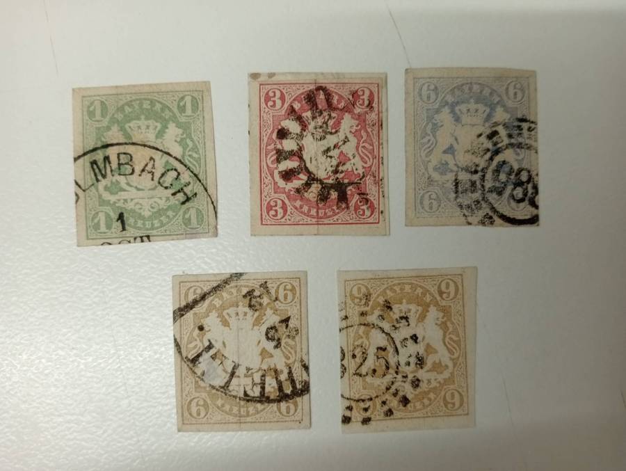 BAVARIA- 1867 IMPERFS  SCARCE  R3640.00    SUPERB USED