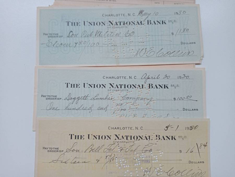 USA 1926-30 NICE GROUP OF CACHETTS ON CHECKS