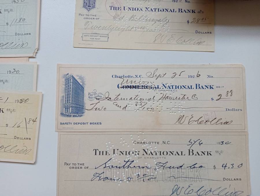 USA 1926-30 NICE GROUP OF CACHETTS ON CHECKS