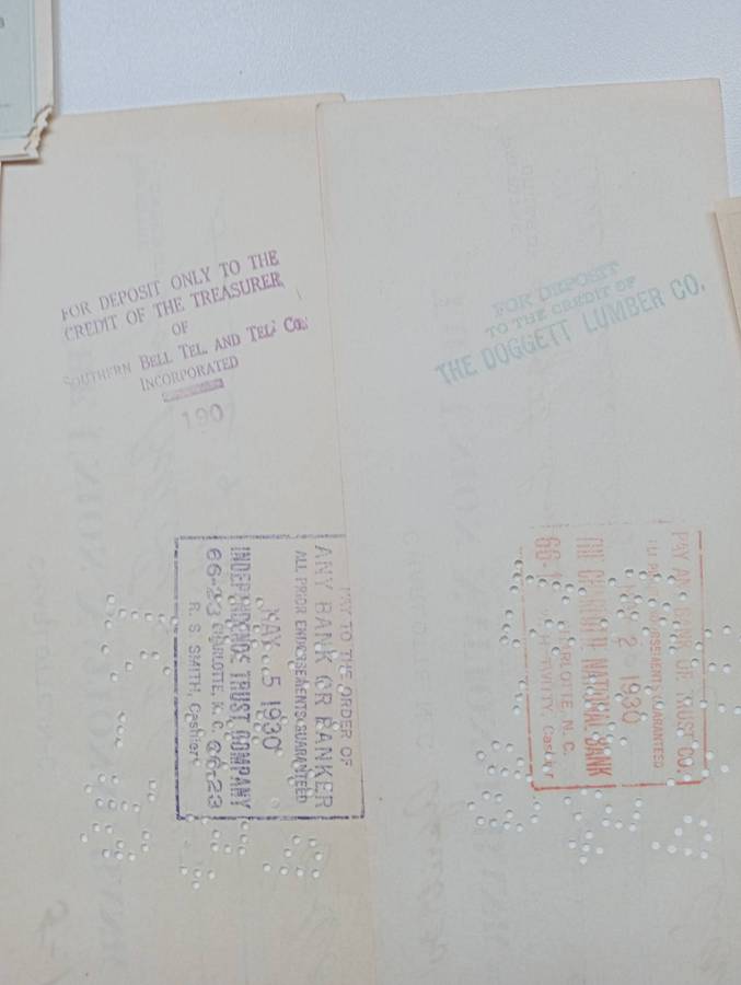 USA 1926-30 NICE GROUP OF CACHETTS ON CHECKS