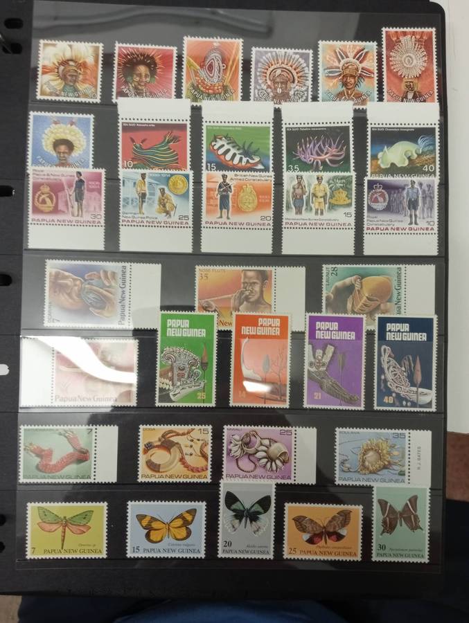 PAPUA NEW GUINEA-LOVELY COLLECTION CONTROLS AND MUCH MORE UMM odd minor light tone.12 FULL PAGES