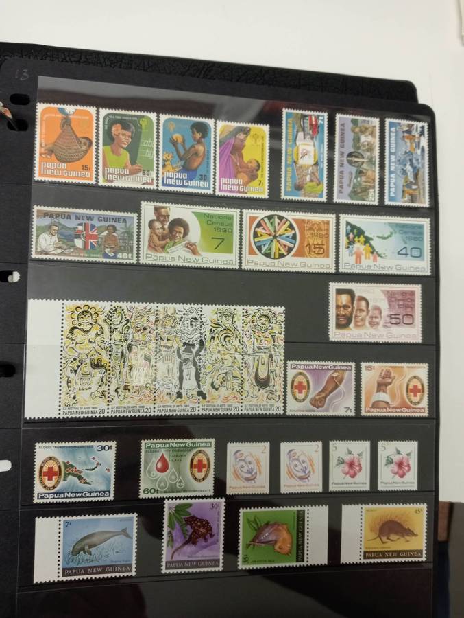 PAPUA NEW GUINEA-LOVELY COLLECTION CONTROLS AND MUCH MORE UMM odd minor light tone.12 FULL PAGES
