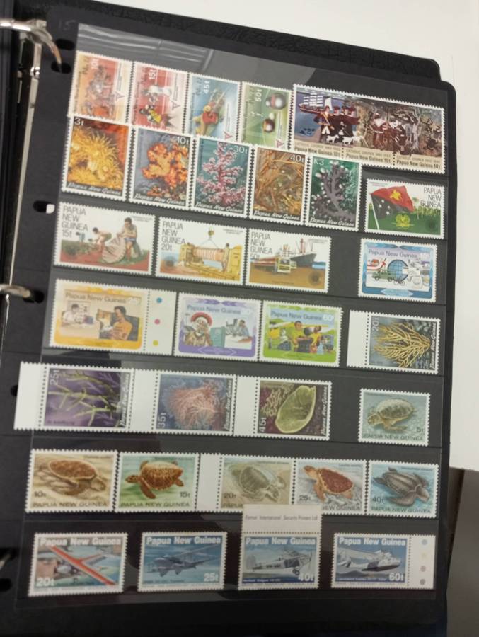 PAPUA NEW GUINEA-LOVELY COLLECTION CONTROLS AND MUCH MORE UMM odd minor light tone.12 FULL PAGES
