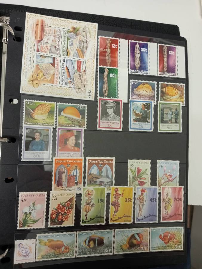 PAPUA NEW GUINEA-LOVELY COLLECTION CONTROLS AND MUCH MORE UMM odd minor light tone.12 FULL PAGES