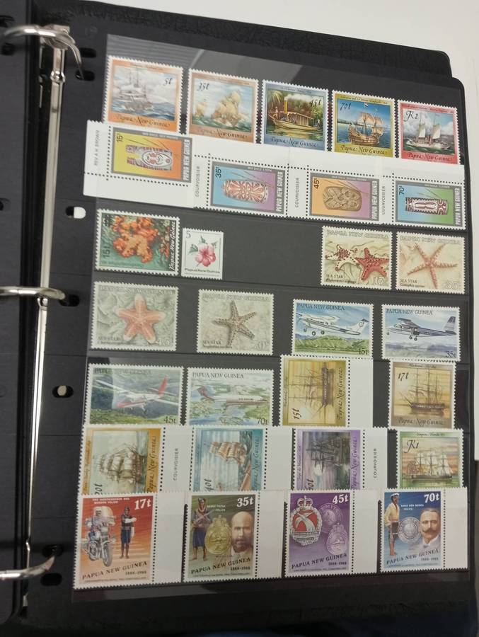 PAPUA NEW GUINEA-LOVELY COLLECTION CONTROLS AND MUCH MORE UMM odd minor light tone.12 FULL PAGES