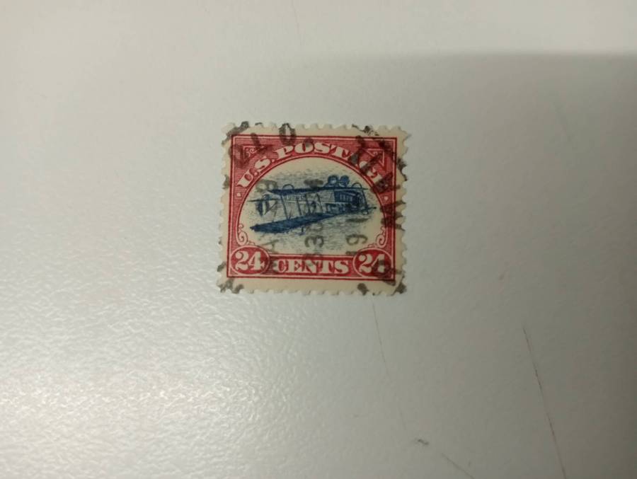 SCARCE NOT SEEN BEFORE " USA INVERTED JENNY  RATED AS A SCARCE SUPERB USED FORGERY