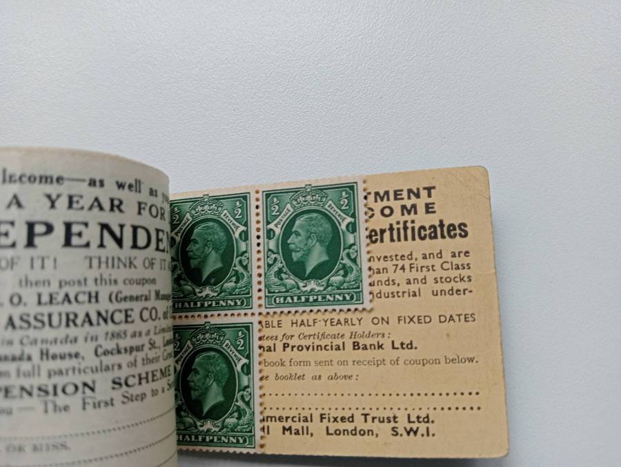 GB-VERY SCARCE KGV BOOKLET-MOST STAMPS REMOVED-SEE BELOW