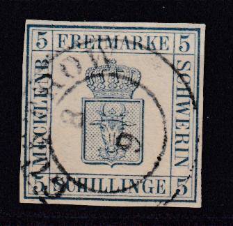 GERMAN STATES- MECKLENBURG R8400.00    1886  VERY SCARCE Michel 3 SIGNED   superb used