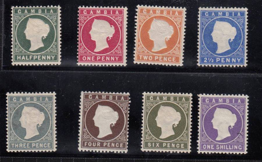 GAMBIA-QV 1886 BEAUTIFUL AND FRESH LOT superb mint NB READ BELOW