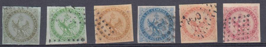 FRENCH COLONIES-1859    R2740.00+    VERY SCARCE BIRDS set vfu for these !!!