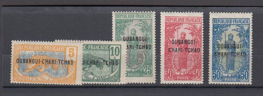 FRENCH UBANGI-SHARI [ MIDDLE CONGO ] -1922 overprints superb mint h.r.