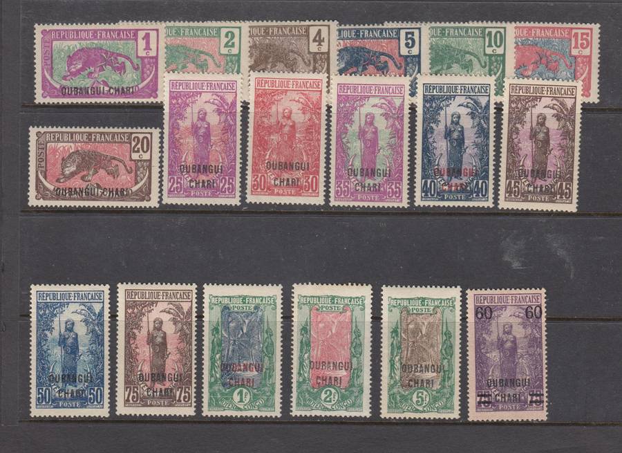 FRENCH-UBANGI-SHARI 1922 complete superb fresh lot SG 40 light toning h.r.  R3150.00