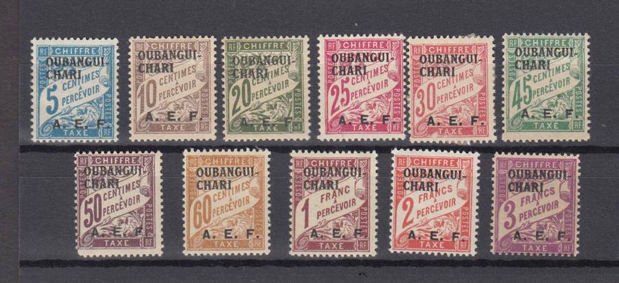 FRENCH UBANGI-SHARI [ MIDDLE CONGO ] -1928 Postage dues set vfm-a few no gum  R880.00