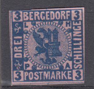 BERGEDORF-1861     R 1040.00     SG 7 EXPERTISATION SIGNATURE  SUPERB MINT -SEE BELOW !!!