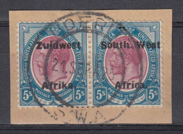 SWA-  5 SHILLING KINGS HEADS SUPERB ON PIECE  R3380.00+