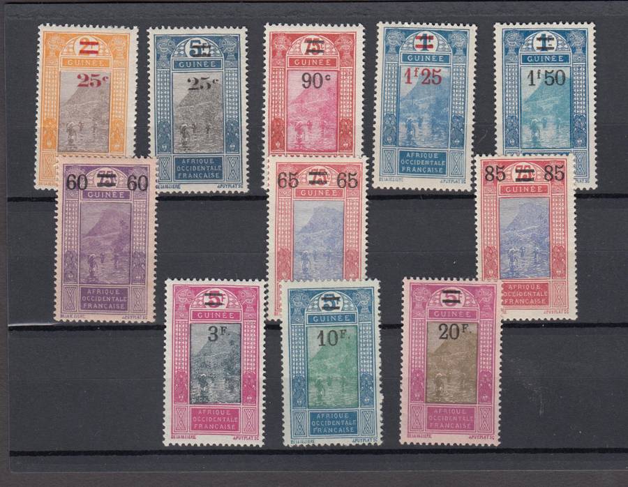 FRENCH GUINEA-1924 vfm-some umm fresh set   R1540.00