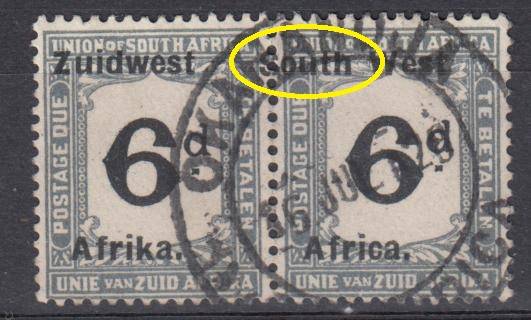 SWA-1927 VFU POSTAGE DUE PAIR-NICE OVERPRINT SHIFT-SCARCE !!