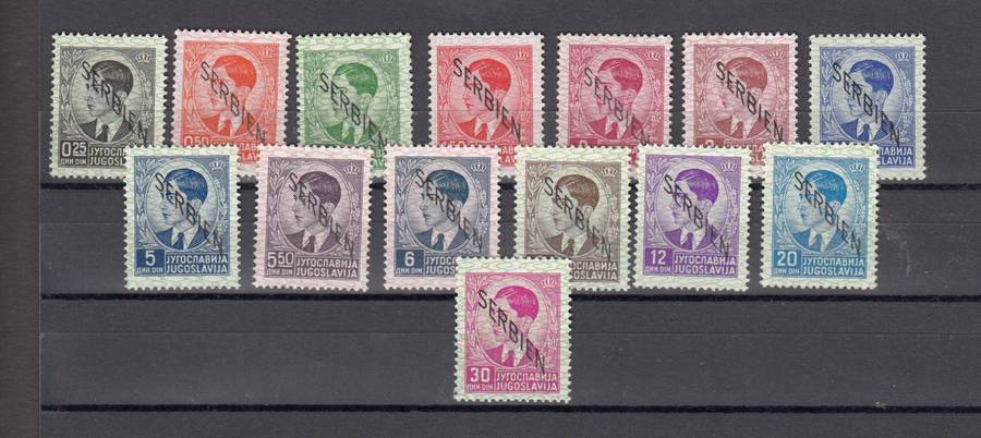 GERMAN OCCP. SERBIA  1941 SCARCE set superb mint light h.r.