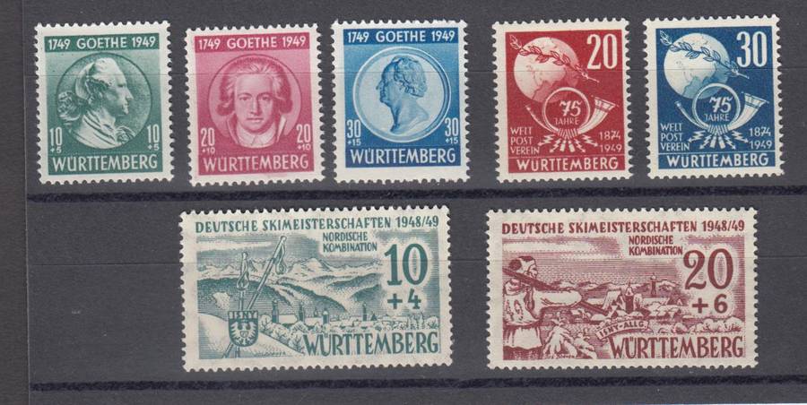 WURTTEMBERG-SCARCE SUPERB UMM SETS   R2100.00+