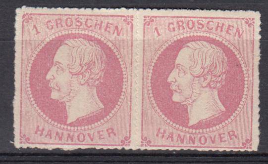 HANOVER- SG 37a SUPERB genuine mint pair SCARCE AS SUCH