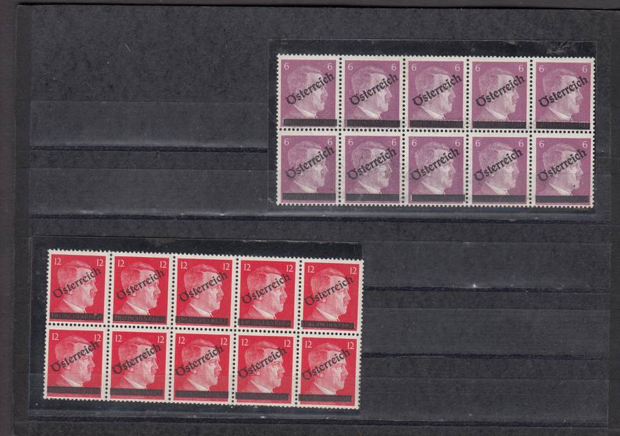 AUSTRIA-SCARCE PANES HITLER OVERPRINTS FINE MINT-SOME GUM MISSING,MANY UMM