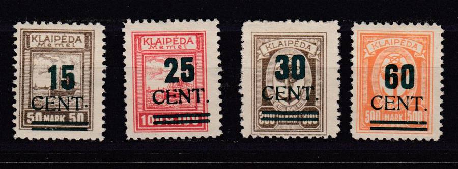 MEMEL-LITHUANIA OCC RARE SET SG 87-90 FRESH MINT NO GUM  R22 000.00