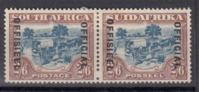 UNION-SACC 20c SCARCE OFF. PAIR  VFM-H.R.