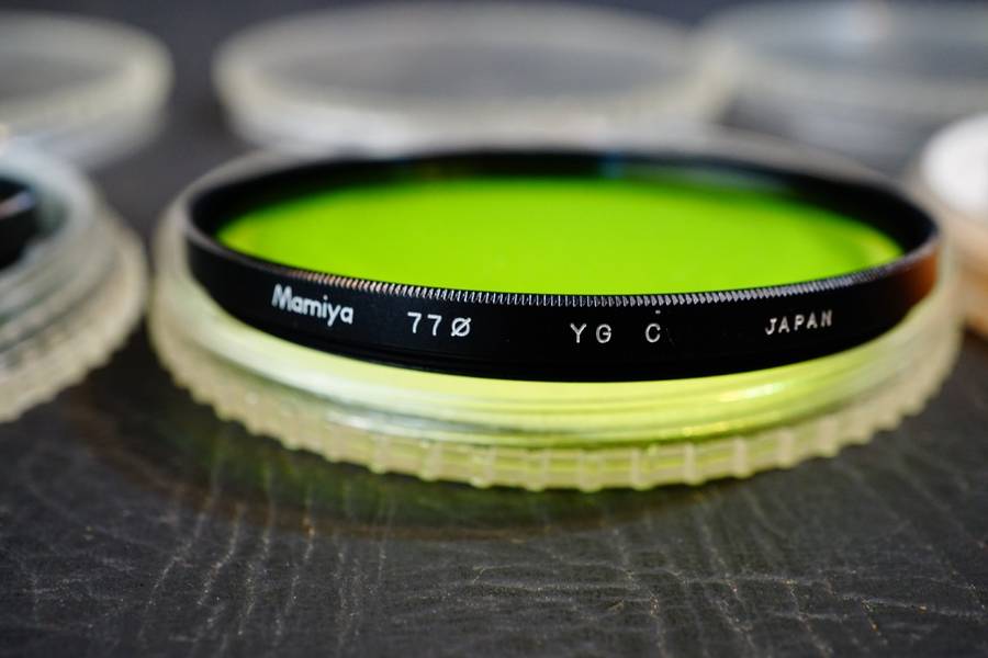 **Mamiya OEM** Set of 77mm Mamiya Filters Orange S 056 2c, SL-1B, YG C **Great Condition**
