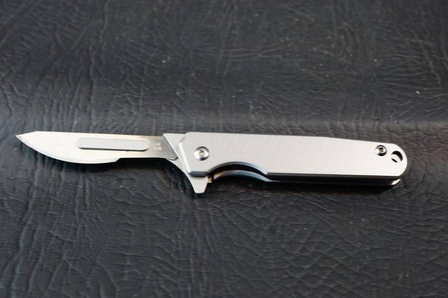 Steel Folding Scalpel Knife, Slim Razor Knife with Frame Lock uses #24 Blades **Great Condition**