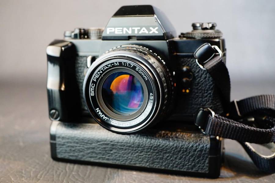 Pentax LX 35mm SLR Camera + Pentax 50mm F1.7 Lens, LX Motor Drive + Sports Finders *Great Condition*