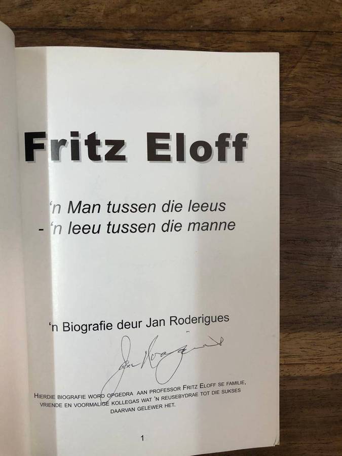 Fritz Eloff - Jan Roderigues (Paperback) Signed Copy